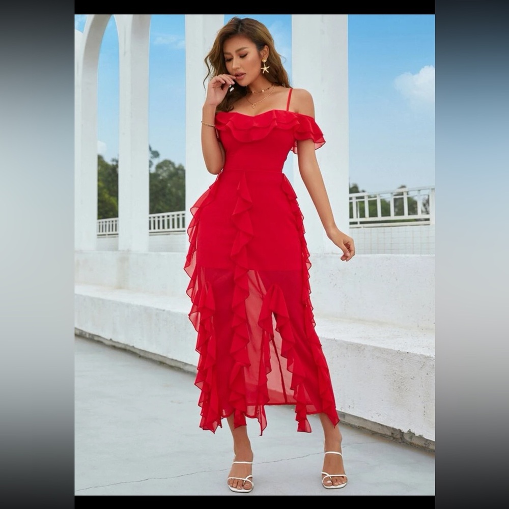 Ruffle Chiffon Dress